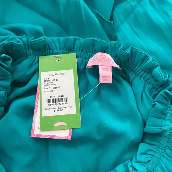 Lilly Pulitzer Dee Dee Off The Shoulder Dress in Malachite Size XXS - Picture 3 of 5